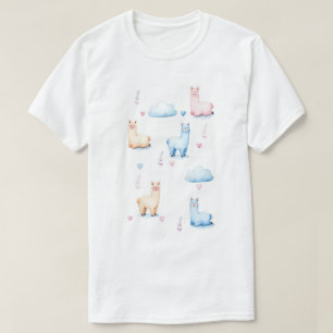 Cute Alpacas and Clouds T-Shirt