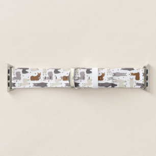 Cute Alpacas Geo Pattern Apple Watch Band