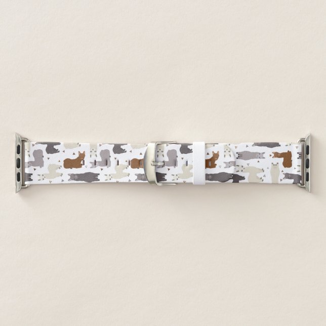 Cute Alpacas Geo Pattern Apple Watch Band (Band)