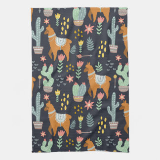 Cute Alpacas Pattern Kitchen Towel