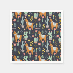 Cute Alpacas Pattern Napkins