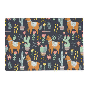 Cute Alpacas Pattern Placemat