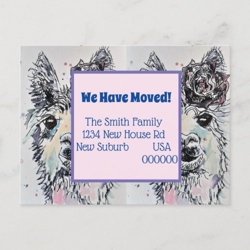 Cute Alpacca Llamma New Address Moving Postcard