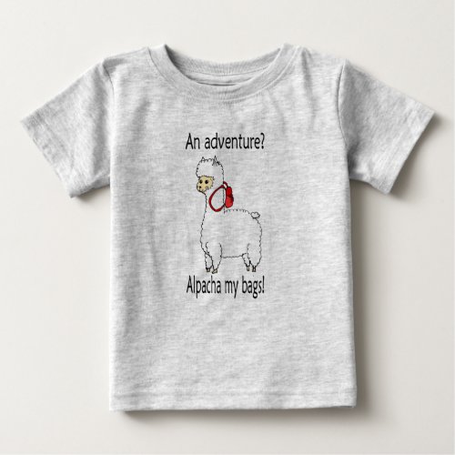Cute alpacha adventure pun baby T_Shirt
