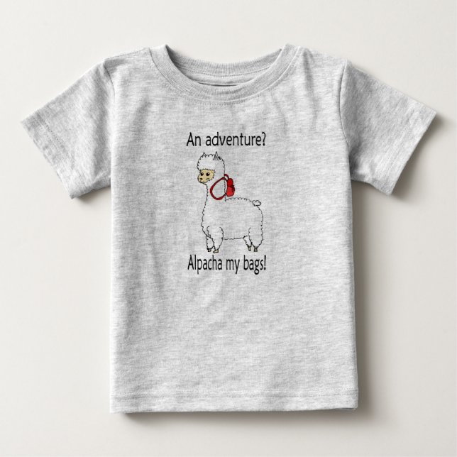 Cute alpacha adventure pun baby T-Shirt (Front)
