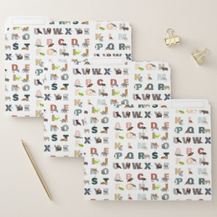 Cute Alphabet ABC Animals File Folder