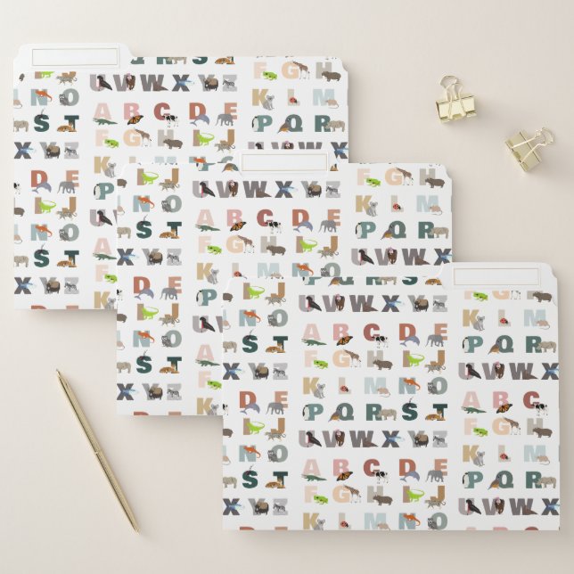 Cute Alphabet ABC Animals File Folder (Set)