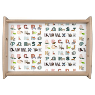 Cute Alphabet ABC Animals Serving Tray