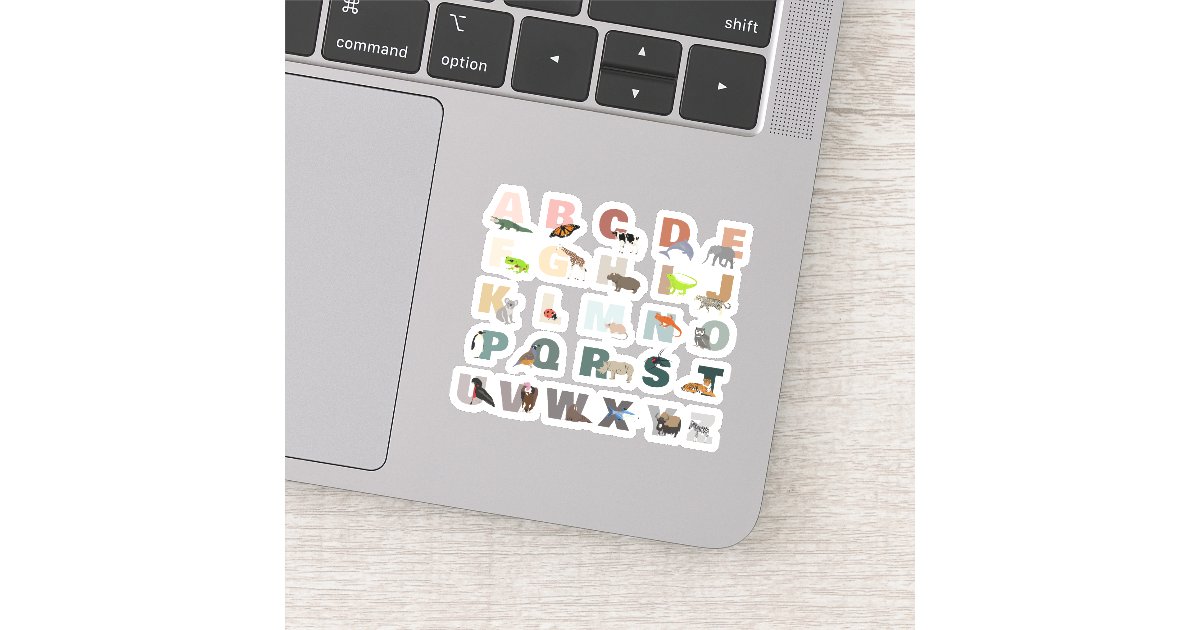 Cute Alphabet ABC Animals Sticker | Zazzle
