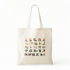 Cute Alphabet ABC Animals Tote Bag