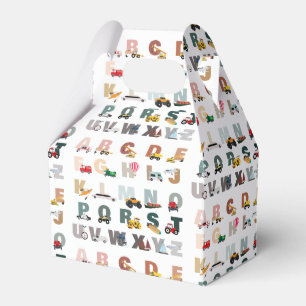 Cute Alphabet ABC Trucks, Transportation Vehicles Favor Boxes
