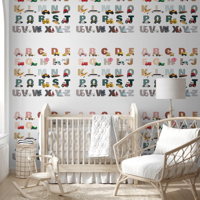 Cute Alphabet ABC Trucks, Transportation Vehicles Wallpaper (Kids)