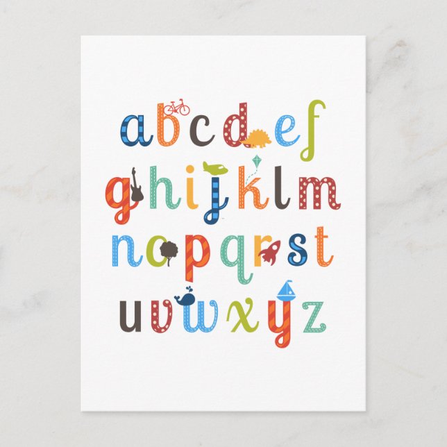 Cute Alphabet Design Postcard (Front)