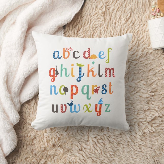Cute Alphabet Design Throw Pillow (Blanket)