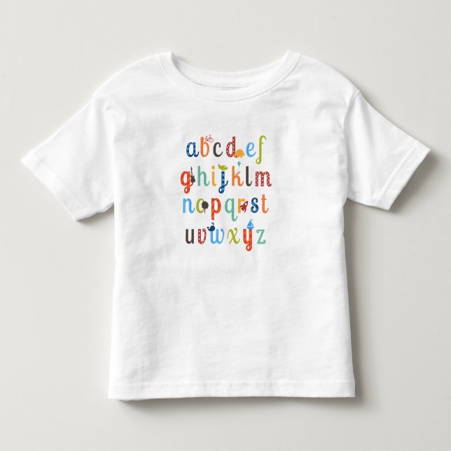 Cute Alphabet Design Toddler T-shirt (Front)