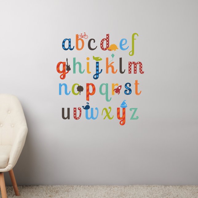 Cute Alphabet Design Wall Decal (Living Room 2)
