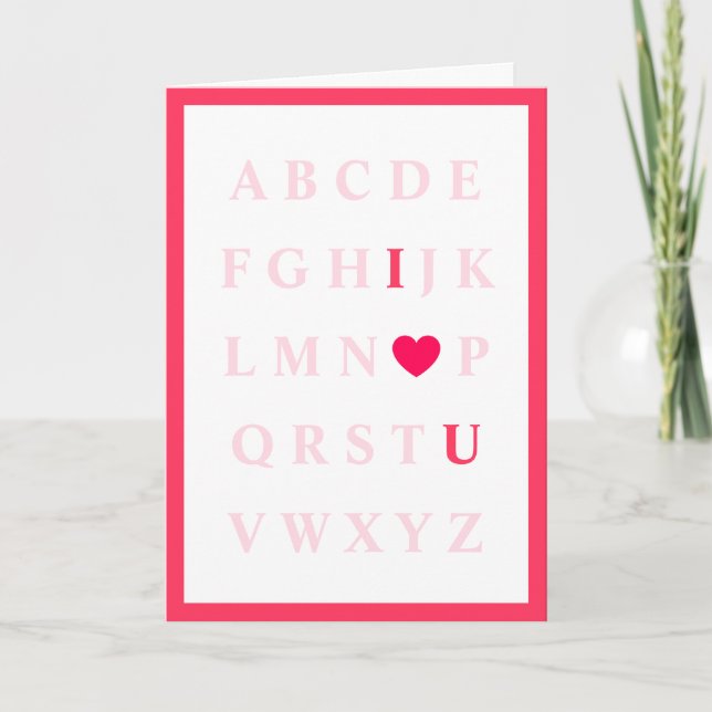 Cute Alphabet Kid’s Valentine’s Day Card (Front)