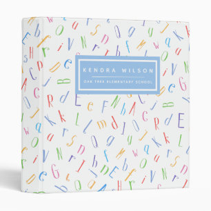 Cute Alphabet Pattern - Kids or Teacher 3 Ring Binder