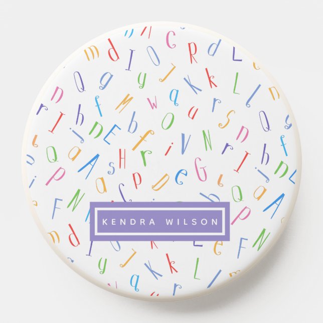 Cute Alphabet Pattern - Kids or Teacher PopSocket (Popsocket)
