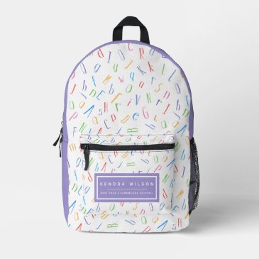 Cute Alphabet Pattern _ White and Purple 