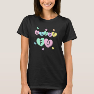Cute Alphabet Valentines Day Hearts Abcdefu Women  T-Shirt