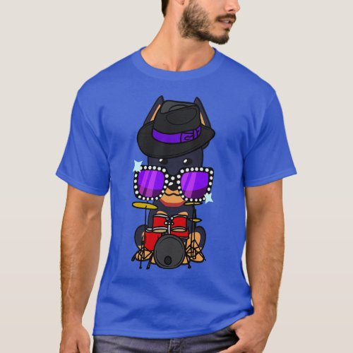 Cute Alsatian jamming on the drums T_Shirt