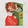 Cute Altered Vintage Girl in Mailbox Valentine Holiday Postcard