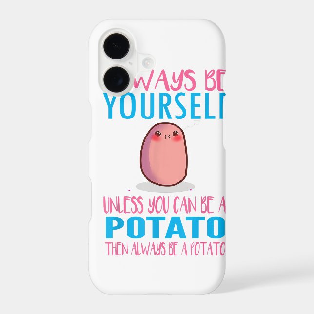 Cute Always Be yourself unless a Potato Kawaii Pot Iphone Case (Back)