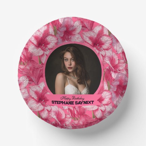 Cute Amaryllis Female Birthday Beautiful Paper Bowls