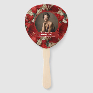 Cute Amaryllis Women Birthday Beautiful Hand Fan