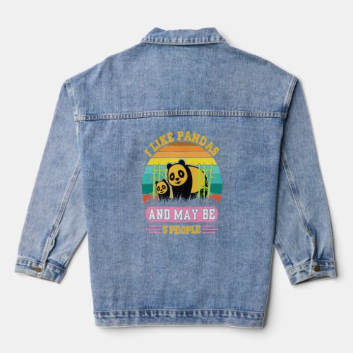 Cute amazing panda quote for animal enthusiasts  5 denim jacket