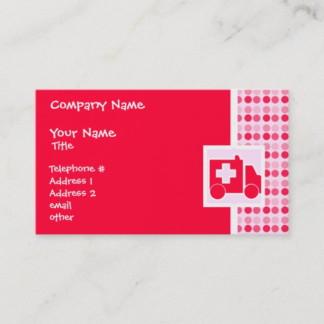 Cute Ambulance Business Card (Front)