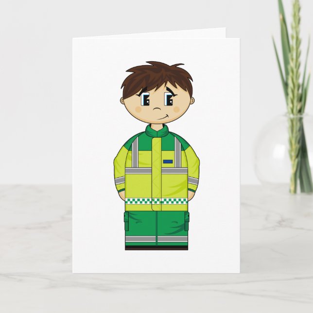 Cute Ambulance Man Card (Front)