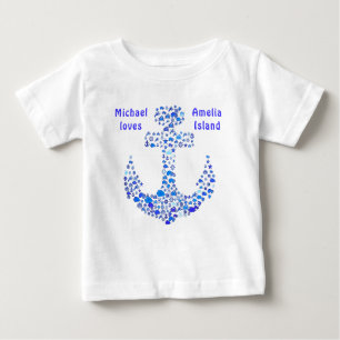 Cute Amelia Island Sea Creatures Anchor Baby Shirt