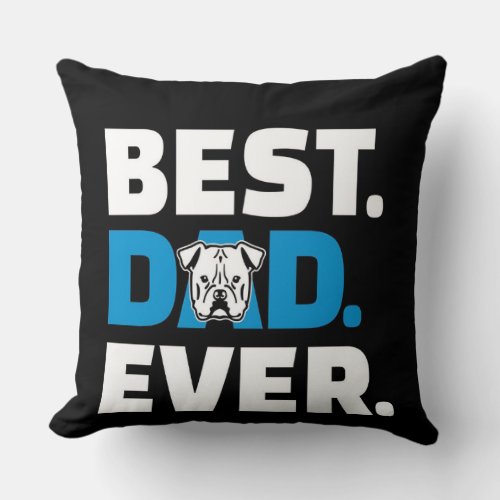 cute American Bulldog Throw Pillow