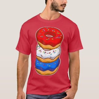Cute American Donut Pastry Lover Baking 4th of Jul T-Shirt