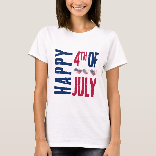 Cute American Flag 4th Of July  T-Shirt (Front)
