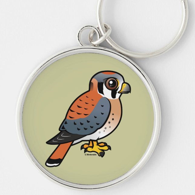 Cute American Kestrel Keychain (Front)