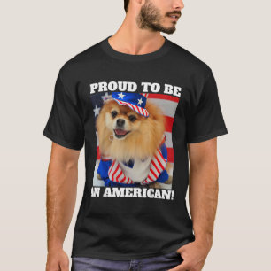 Cute American Patriotic Uncle Sam Pomeranian Dog 2 T-Shirt