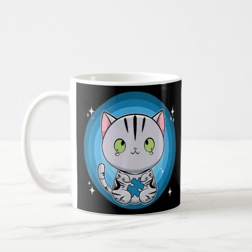 Cute American Shorthair Cat Autism Awareness  Coffee Mug