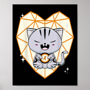 Cute American Shorthair Cat Leukemia Awareness Men Poster