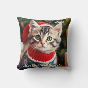 Cute American Shorthair Christmas Personalized Throw Pillow