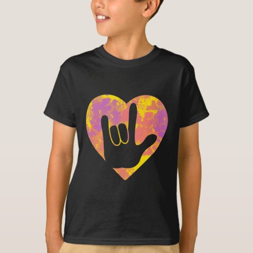 Cute American Sign Language Pride Deaf Awareness  T_Shirt