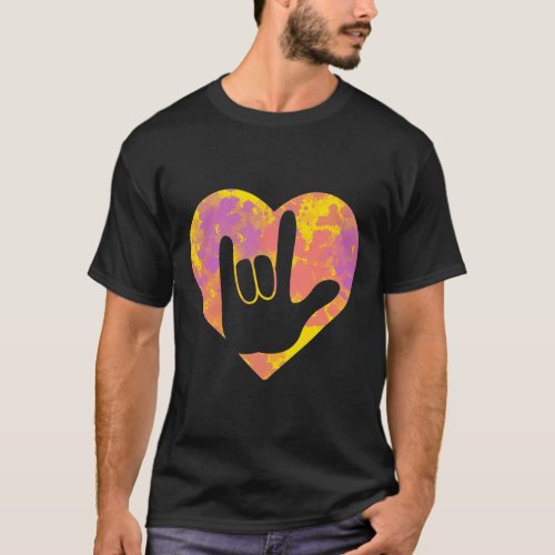 Cute American Sign Language Pride Deaf Awareness  T_Shirt