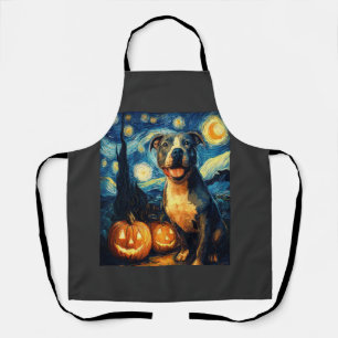 Cute American Staffordshire Terrier Dog Halloween  Apron
