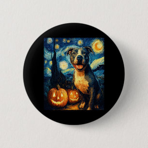 Cute American Staffordshire Terrier Dog Halloween Button