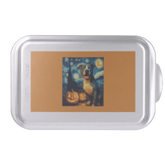 Cute American Staffordshire Terrier Dog Halloween Cake Pan