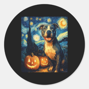 Cute American Staffordshire Terrier Dog Halloween  Classic Round Sticker