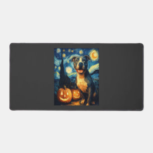 Cute American Staffordshire Terrier Dog Halloween Desk Mat