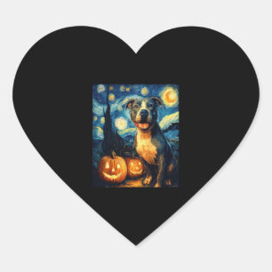 Cute American Staffordshire Terrier Dog Halloween Heart Sticker